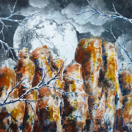 458x458 Unique Artwork Clair De Lune From The Artist Anne Robin, Landscape - Clair De Lune Painting