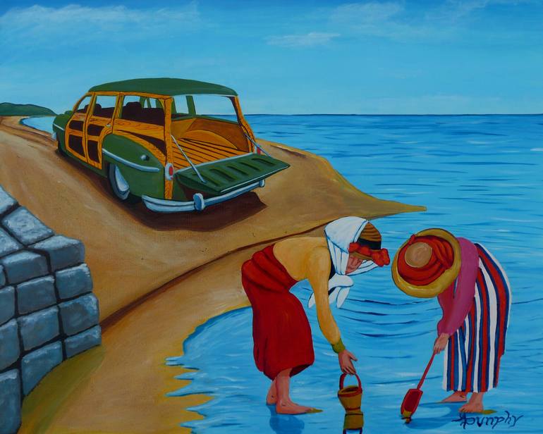 770x616 Saatchi Art Clam Digging Painting By Anthony Dunphy - Clam Painting