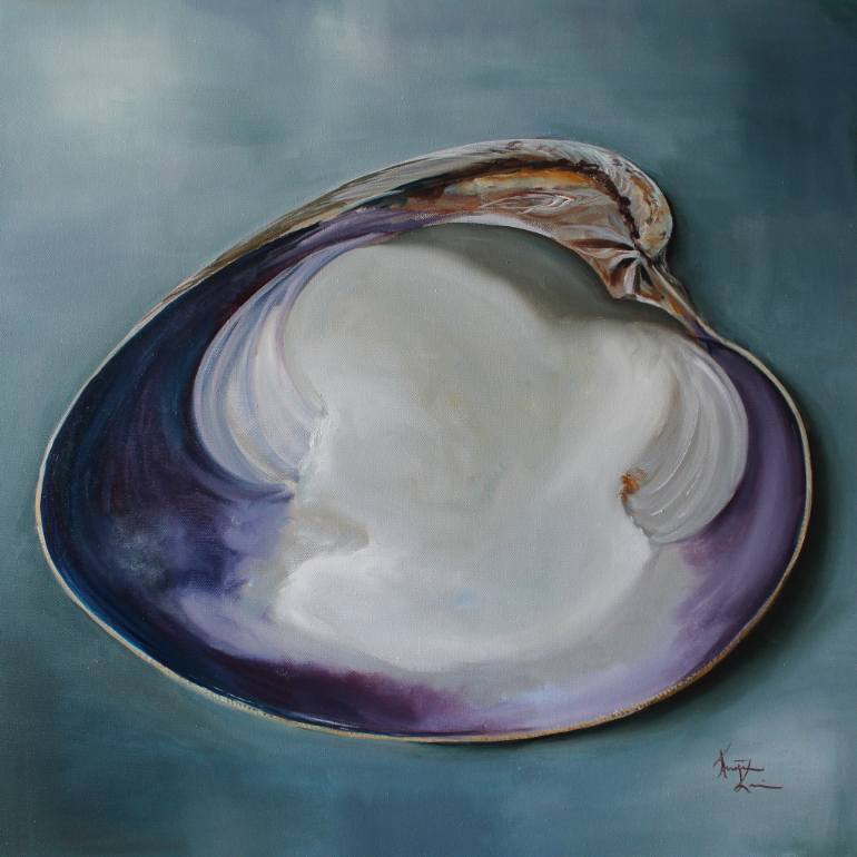 770x770 Saatchi Art Clam Shell Painting By Kristine Kainer - Clam Painting