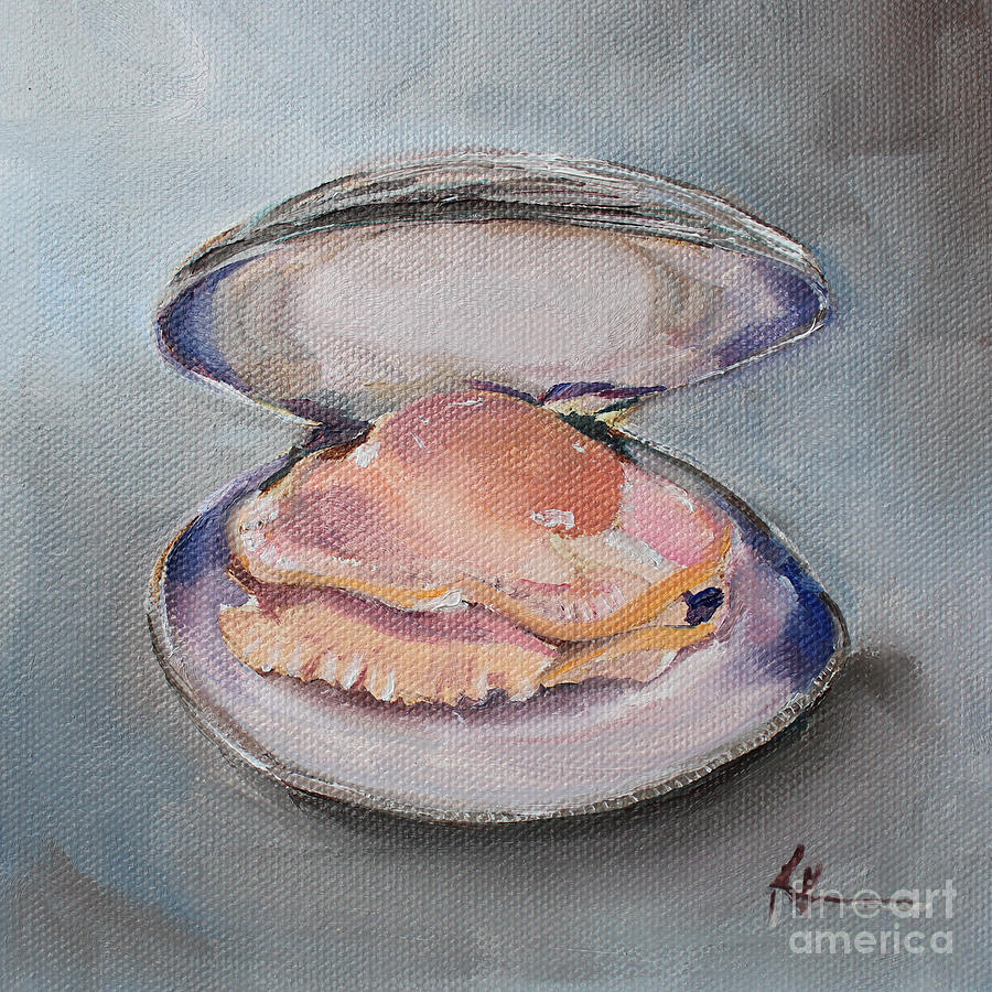 900x900 Steamed Clam Painting By Kristine Kainer - Clam Painting