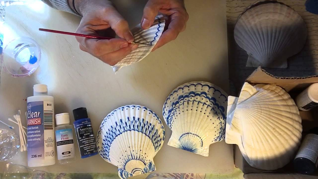 1280x720 Seashells Painting, Super Easy Project - Clam Shell Painting