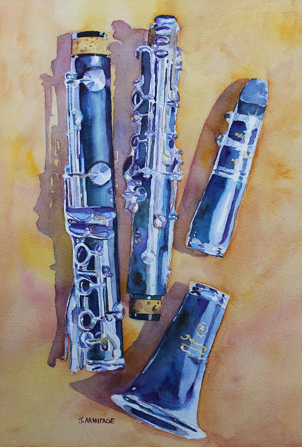 609x900 Licorice Pieces Painting By Jenny Armitage - Clarinet Painting