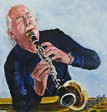 450x470 One Of My Favourites Laurie Fray On Clarinet - Clarinet Painting