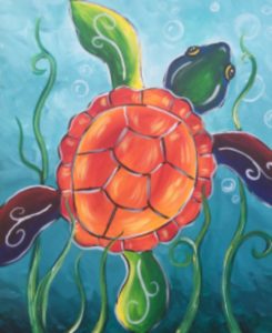 245x300 Adult Canvas Class Painting Turtle The Red Wagon - Class Painting