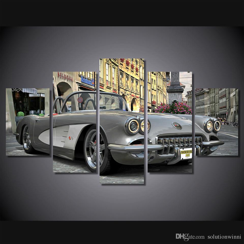 960x960 2018 Hd Printed Retro Classic Car Painting Canvas Print Room Decor - Classic Car Painting
