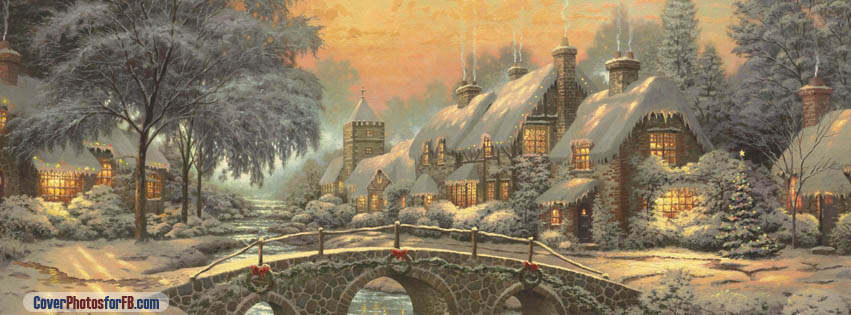 851x315 Classic Christmas Painting Cover Photos For Facebook Id  1145 - Classic Christmas Painting