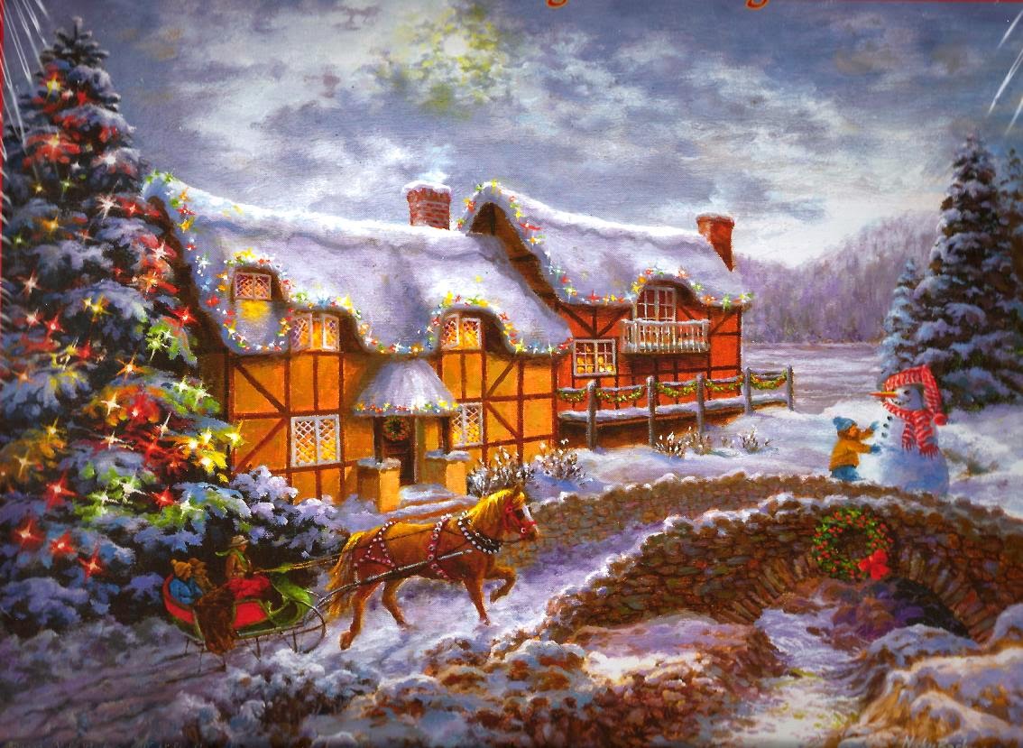 1134x829 Classic Vintage Style Christmas Celebration Paintings For Kids - Classic Christmas Painting
