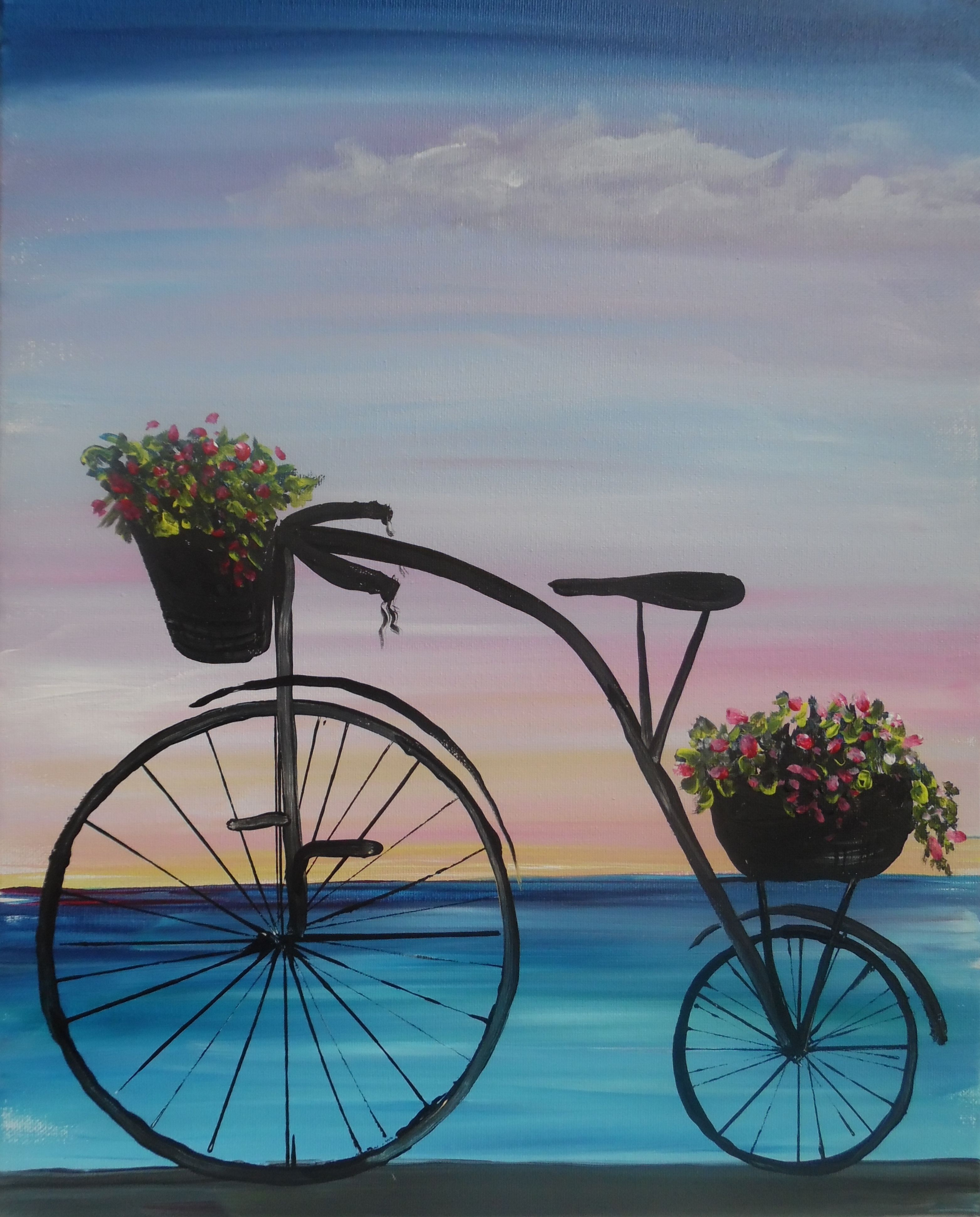 3125x3882 Hey! Check Out Beach Bike - Classic Diner Painting