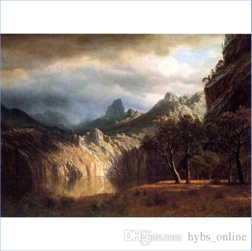 501x500 Framed Handpainted Landscape Art Oil Painting In Western Mountains - Classic Landscape Painting