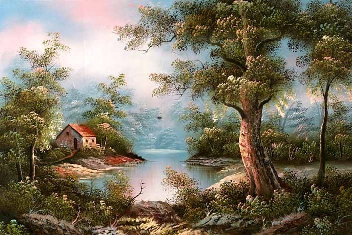 709x473 Happiness In The Adirondacks ~ 8508 A Painting A,landscape Oil - Classic Landscape Painting