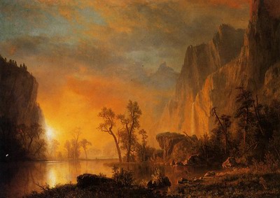 400x283 Wha641 Of Classic Landscape Painting,sunset In The Rockies Classic - Classic Landscape Painting