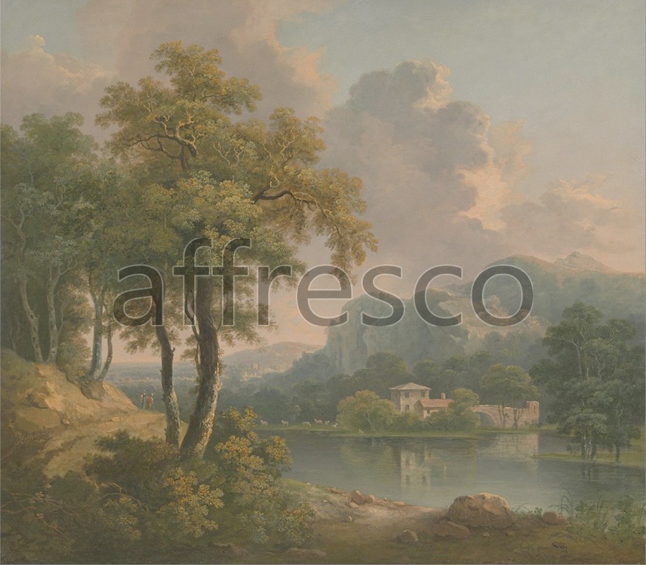 915x800 Classic Landscapes Abraham Pether Wooded Hilly Landscape - Classic Landscape Painting