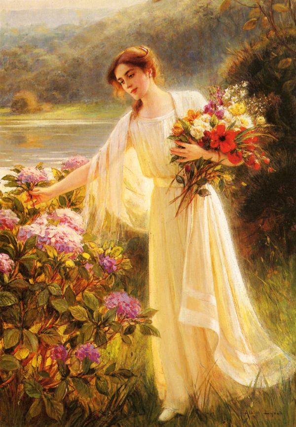 600x867 Lynch Albert Gathering Flowers - Classic Painting