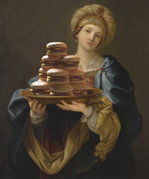 500x600 The Burger Friday Canvas Project Combines Classic Paintings - Classic Painting