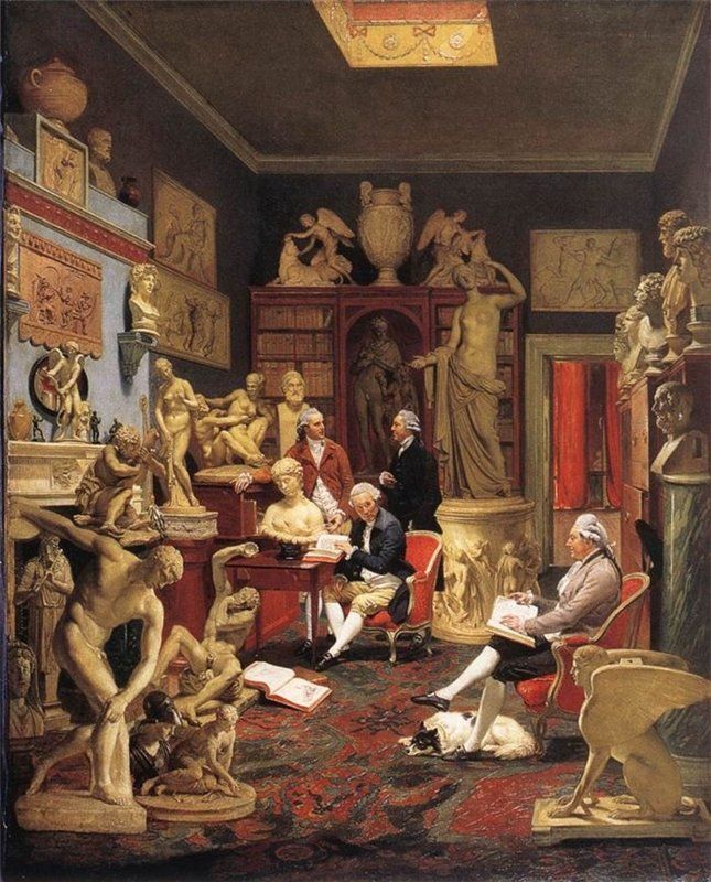 645x800 Charles Towneley In His Sculpture Gallery, 1782 By Johann Zoffany - Classical Period Painting