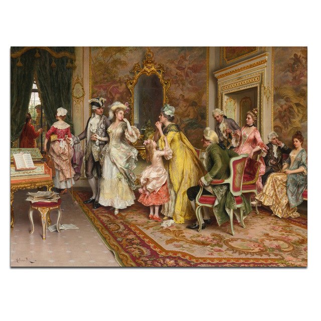 640x640 Top Quality Printed Canvas Oil Painting Classical Style Middle - Classical Style Painting