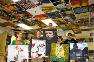 300x200 Look Up, See An Artist's Painting In Teachers' Classroom Ceiling - Classroom Painting