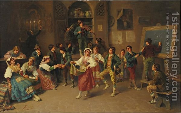 600x376 The Unruly Classroom Francesco Bergamini Reproduction 1st Art - Classroom Painting