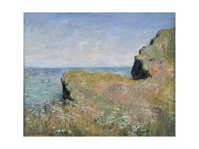 400x300 Edge Of The Cliff, Pourville, 1882 Giclee Print By Claude Monet - Claude Monet Painting By The Edge Of A Wood