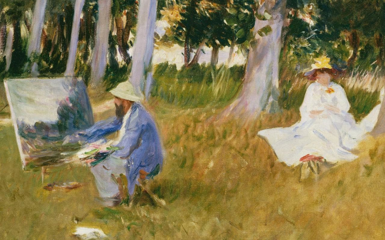 1280x800 John Singer Sargent, National Portrait Gallery, Review - Claude Monet Painting By The Edge Of A Wood