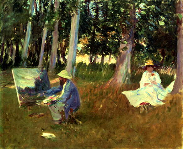 583x476 Webmuseum Sargent, John Singer Claude Monet Painting - Claude Monet Painting By The Edge Of A Wood