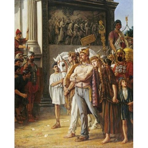 481x481 Caratacus Being Paraded By The Emperor Claudius By Thomas Davidson - Claudius Roman Emperor Painting