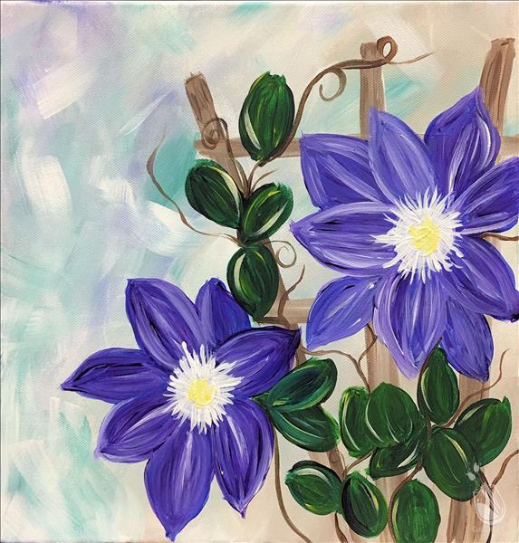 573x600 Climbing Clematis - Clematis Painting