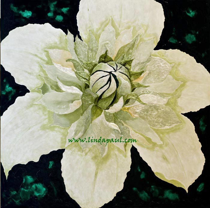 700x694 Flower Paintings - Clematis Painting