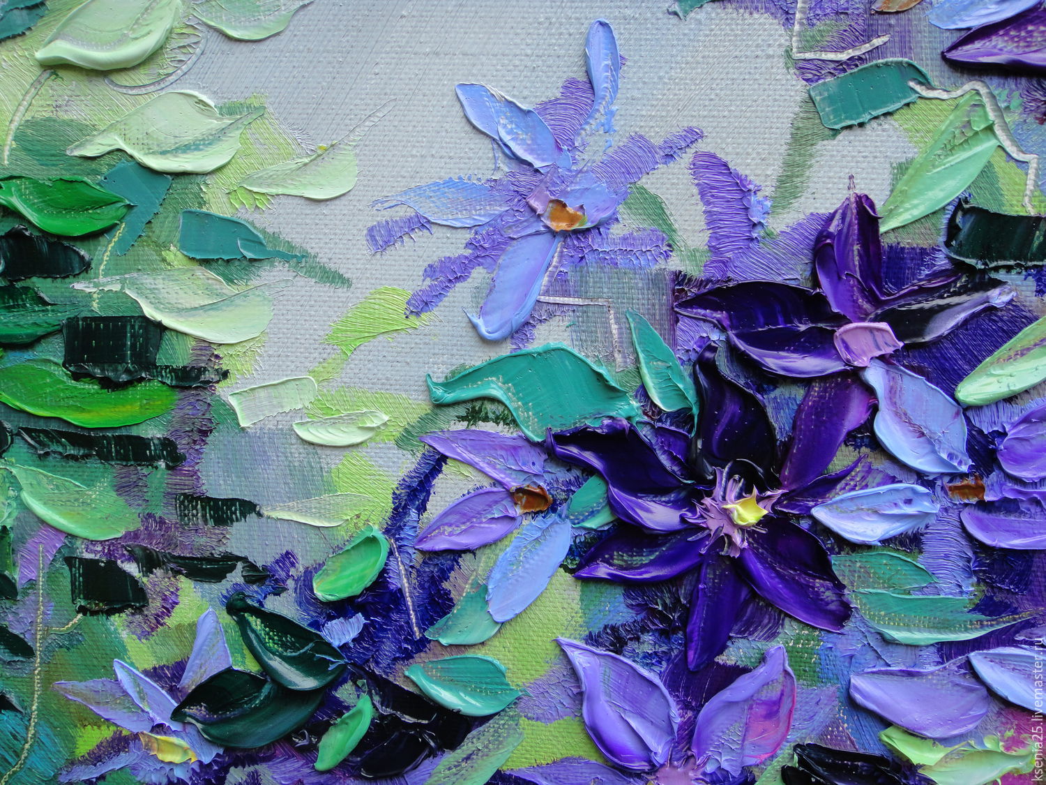 1500x1125 Oil Painting Charming Clematis Shop Online On Livemaster - Clematis Painting
