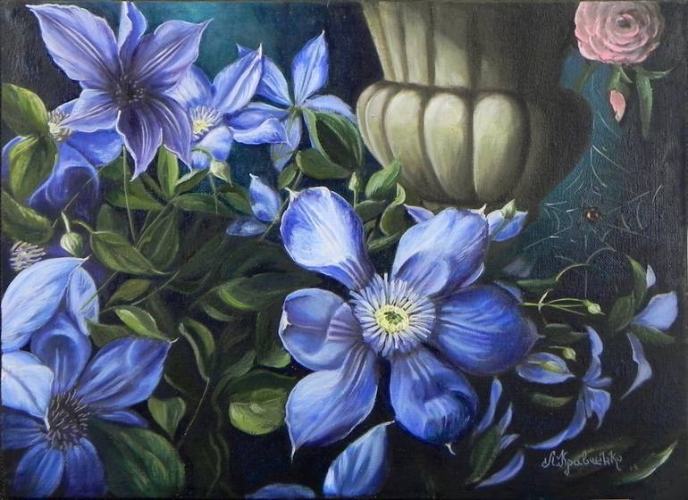 770x560 Saatchi Art Clematis Painting By Liubov Kravchenko - Clematis Painting