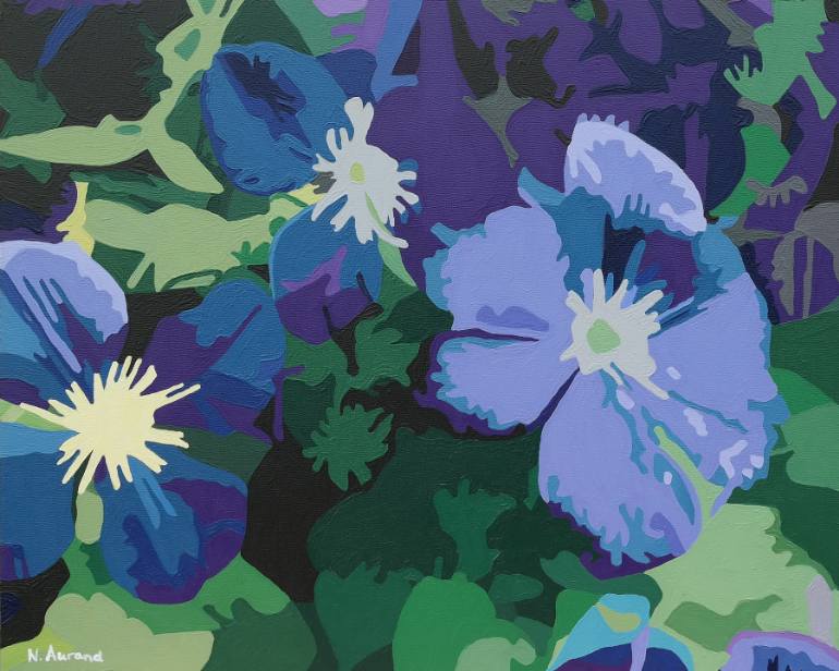 770x616 Saatchi Art Clematis Painting By Nancy Aurand Humpf - Clematis Painting