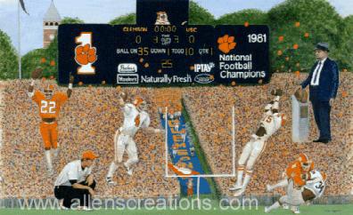 396x242 Clemson Legends - Clemson Painting
