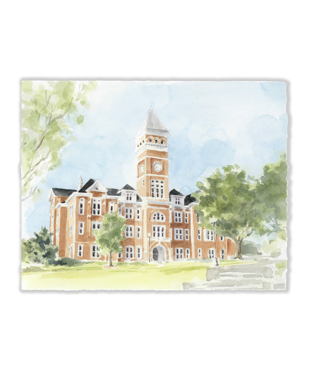 1000x1200 Clemson Susan Woodard Watercolors - Clemson Painting