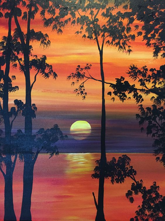 564x752 Sunset On The Lake - Clemson Painting