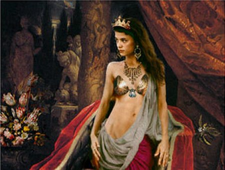 450x340 Julius And Augustus - Cleopatra And Caesar Painting