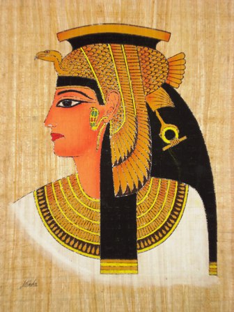 336x448 Egyptian Papyrus Painting Queen Cleopatra - Cleopatra Painting