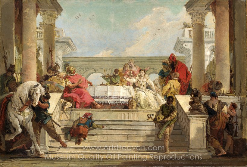 820x555 Reproduction Painting Giovanni Battista Tiepolo The Banquet - Cleopatra Painting