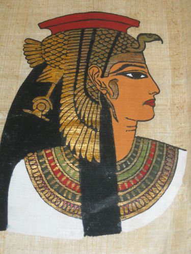 375x500 Cleopatra Painting On Egyptian Papyrus Cleopatra Vii Ruled - Cleopatra Vii Painting