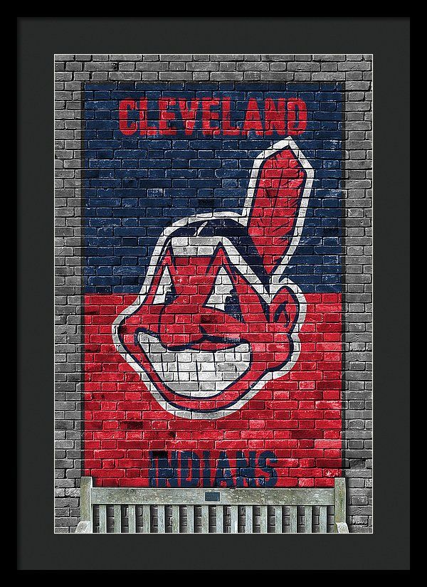 600x825 Cleveland Indians Brick Wall Framed Print By Joe Hamilton Joe - Cleveland Indians Painting