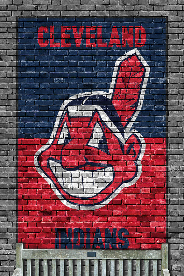 600x900 Cleveland Indians Brick Wall Painting By Joe Hamilton - Cleveland Indians Painting