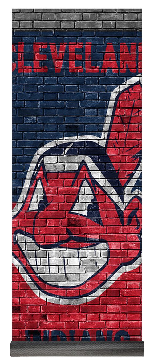 500x1171 Cleveland Indians Brick Wall Yoga Mat For Sale By Joe Hamilton - Cleveland Indians Painting