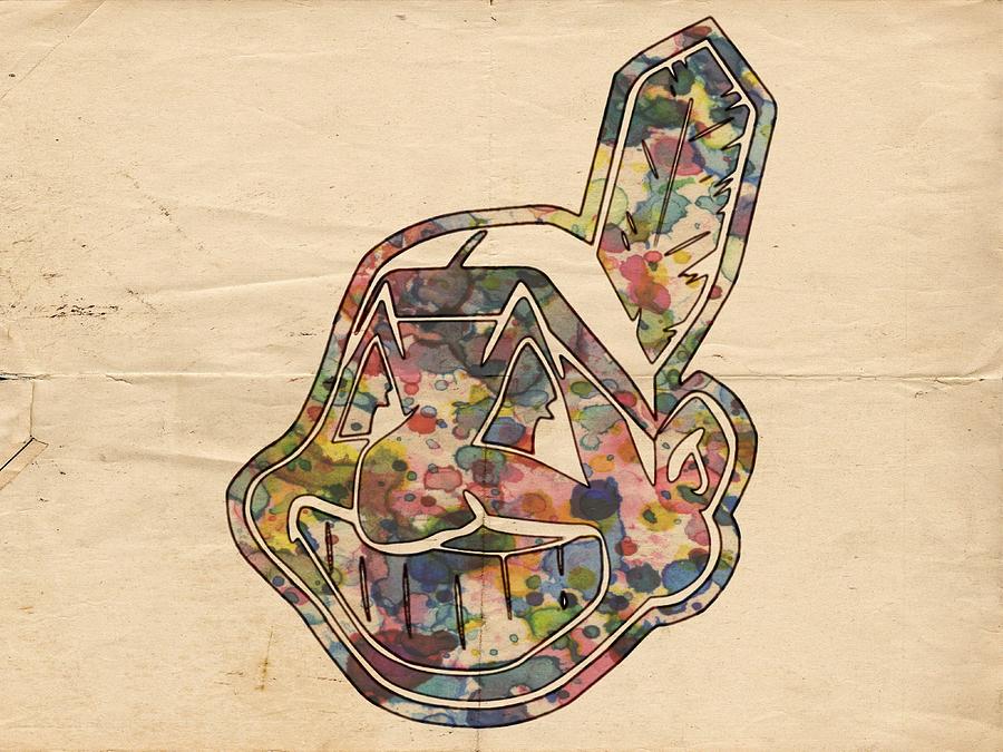 900x675 Cleveland Indians Logo Vintage Painting By Florian Rodarte - Cleveland Indians Painting