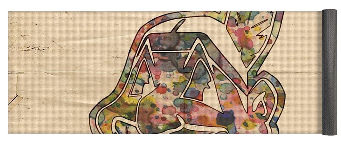 1171x500 Cleveland Indians Logo Vintage Yoga Mat For Sale By Florian Rodarte - Cleveland Indians Painting