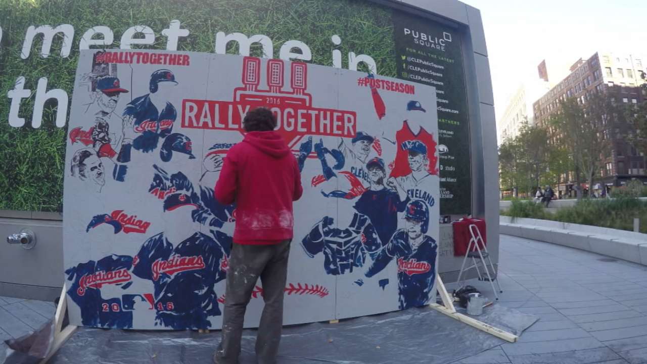 1280x720 Cleveland Artist Mac Love Creates Indians Mural - Cleveland Indians Painting