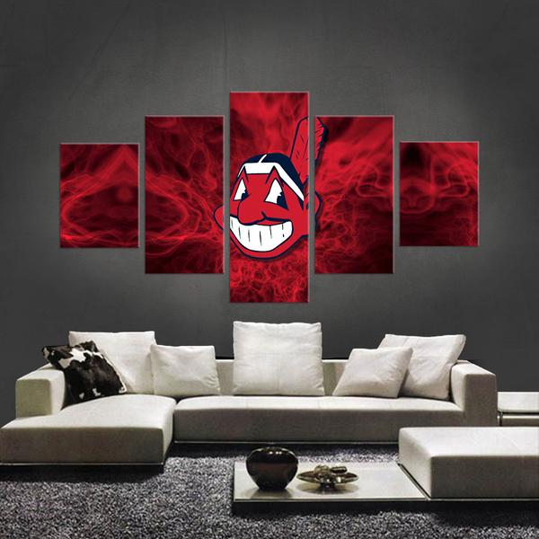 600x600 Hd Printed Limited Edition Cleveland Indians Canvas - Cleveland Indians Painting
