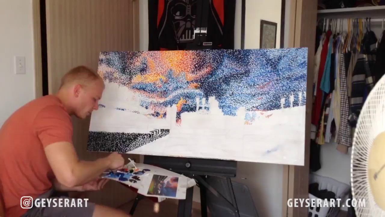 1280x720 Pointillism Time Lapse Of Progressive Field, Cleveland Indians - Cleveland Indians Painting