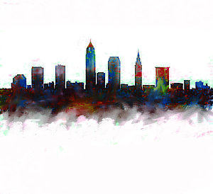 300x274 Cleveland Skyline Paintings - Cleveland Skyline Painting