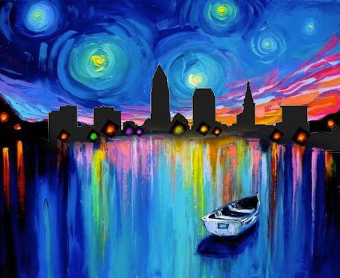 484x395 The Latest Trend In Kcincleveland - Cleveland Skyline Painting
