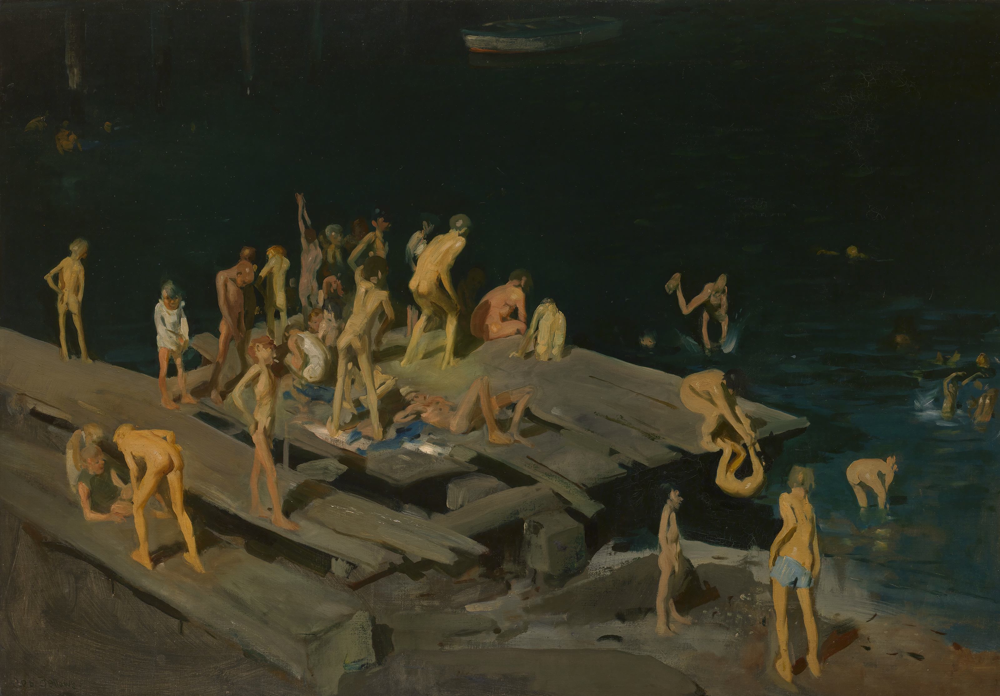 3200x2228 George Bellows New York's Great Realist Painter Green Wood - Cliff Dwellers Painting