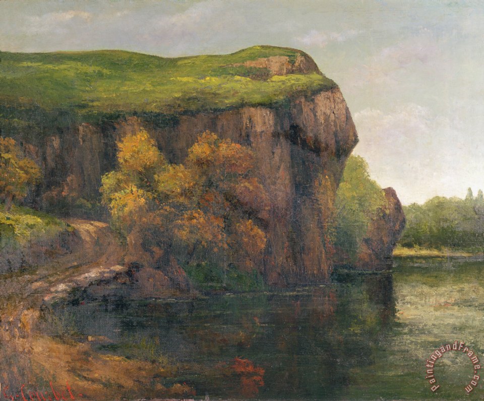 960x795 Gustave Courbet Rocky Cliffs Painting - Cliff Painting
